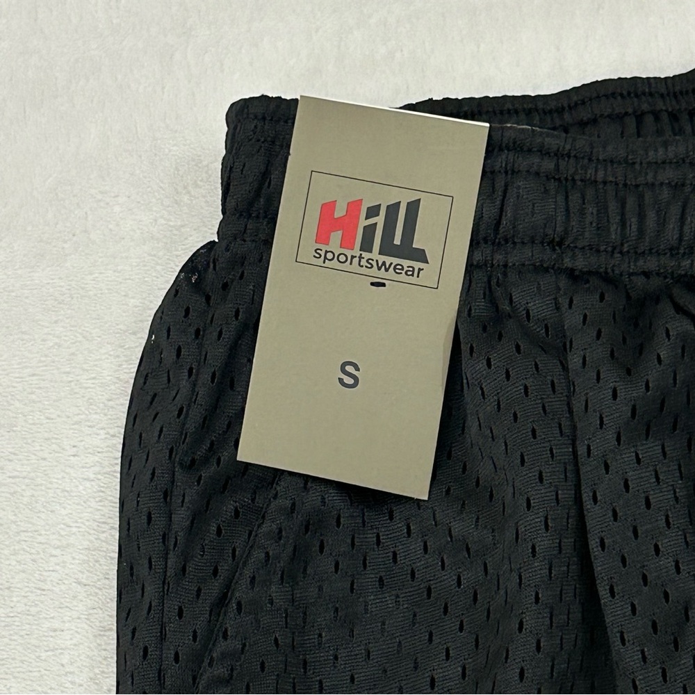 Hill Sportswear Black Mesh Athletic Basketball Active Gym Workout lounge Shorts - Picture 2 of 10